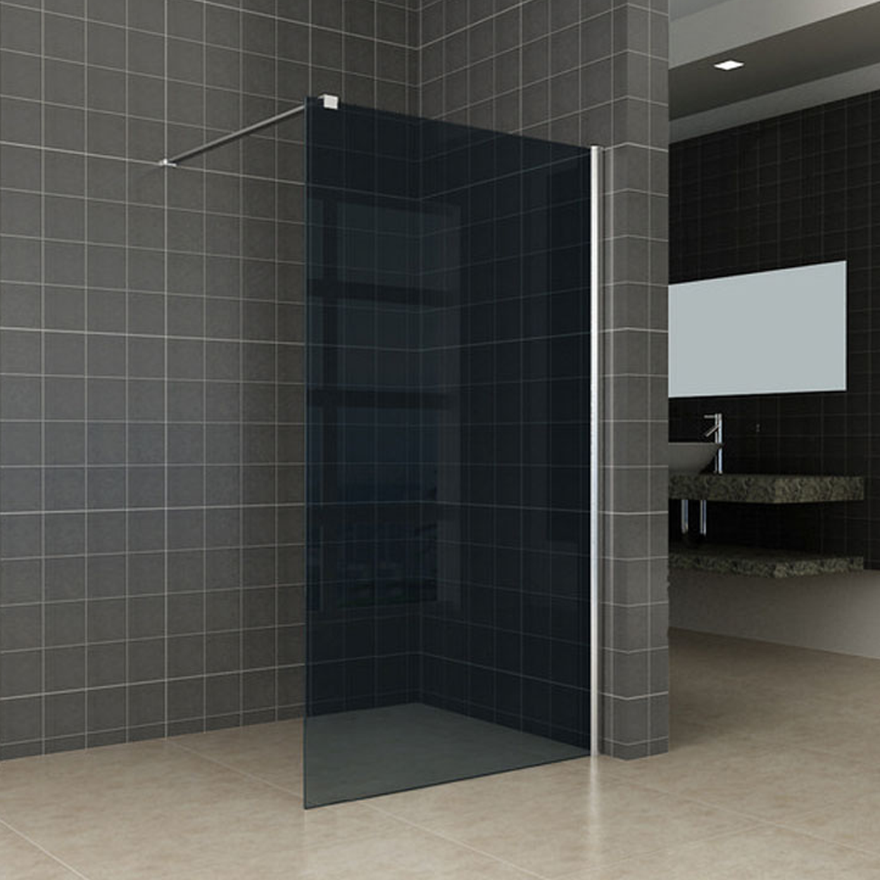 Wiesbaden Comfort Inloopdouche 10mm NANO Rookglas